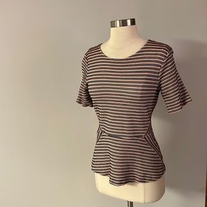 Talbots Striped Peplum Top